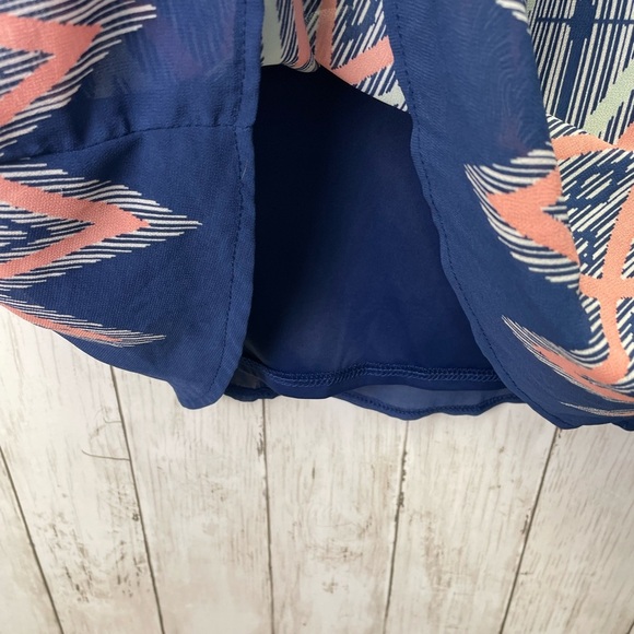 Xhilaration Blue Dress with Zigzag Design size Medium - Picture 9 of 10